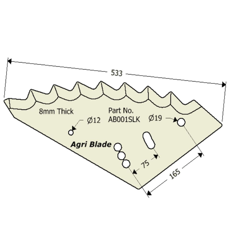 Replacement feed mixer knife for feed wagons