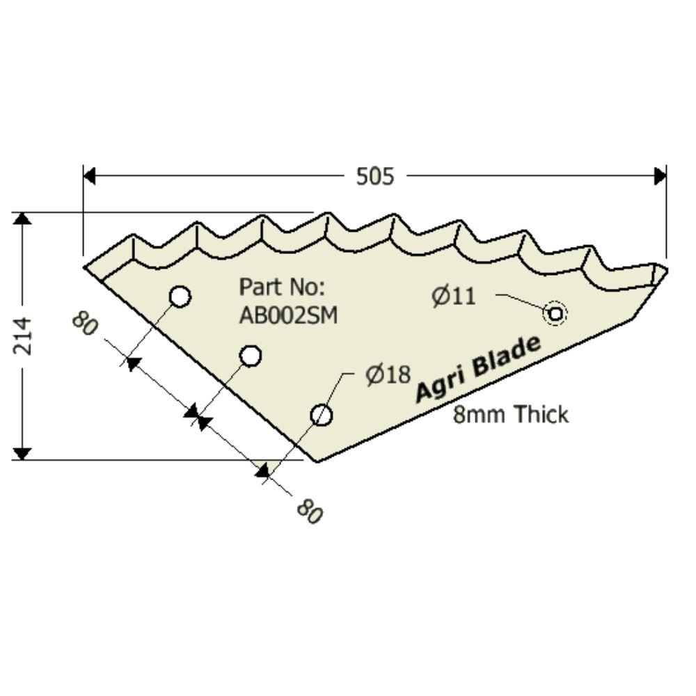 Replacement feed mixer knife for feed wagons